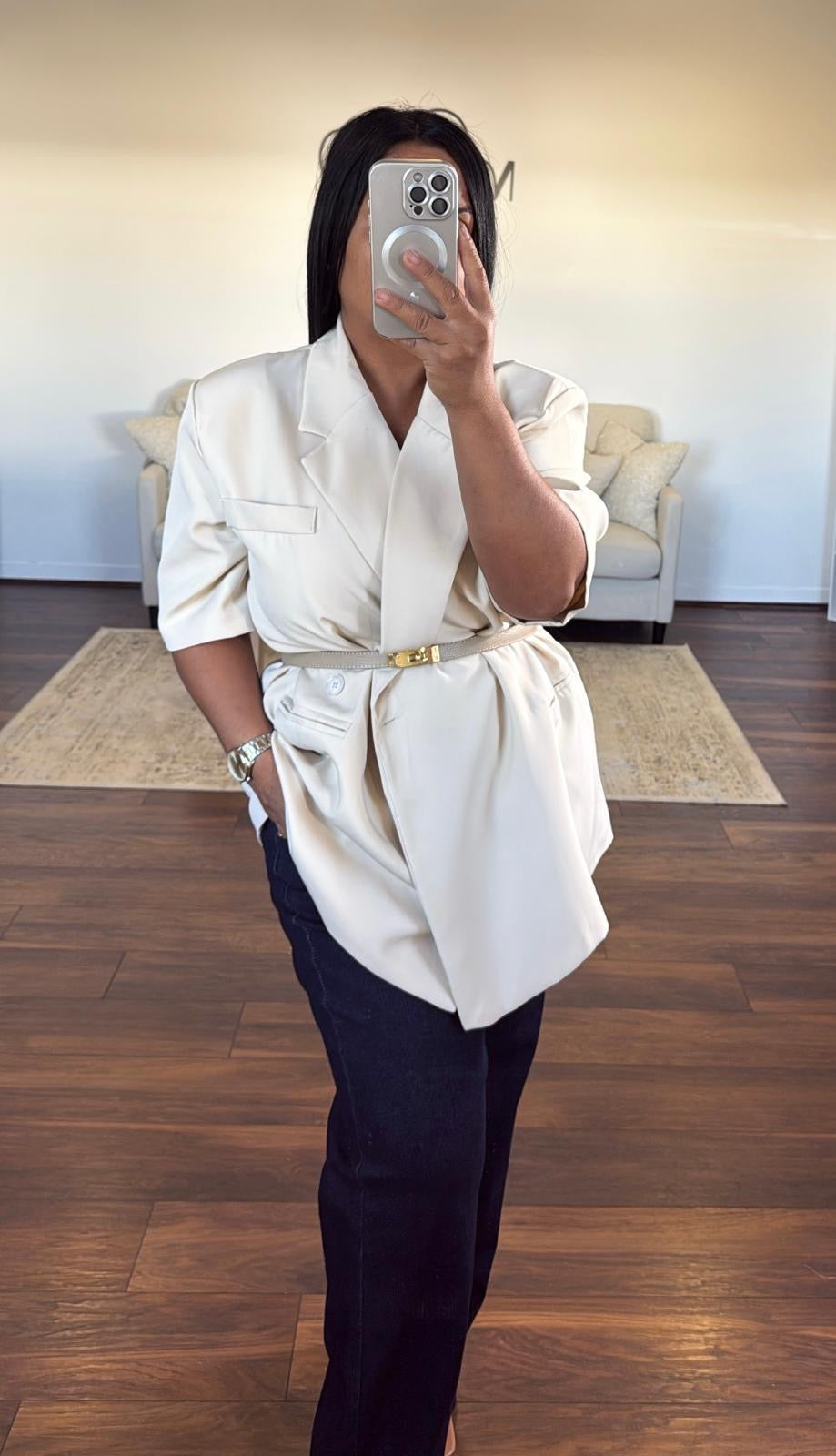 Blazer asymétrique à boutons