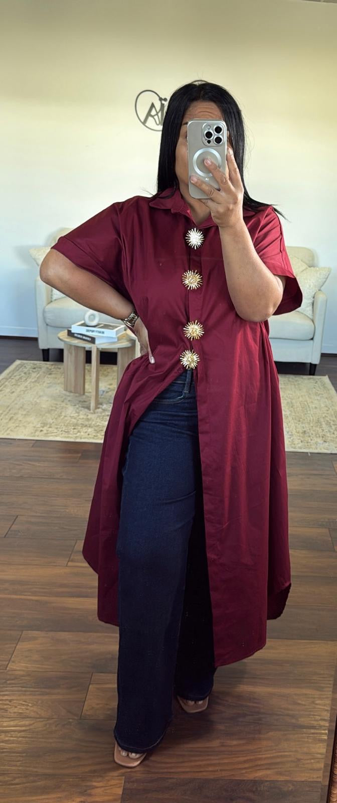 Robe à boutons soleil