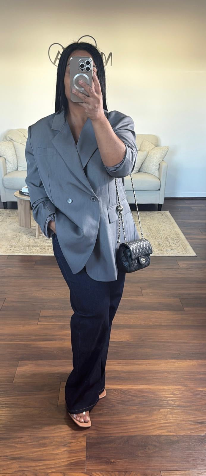 Blazer asymétrique à boutons