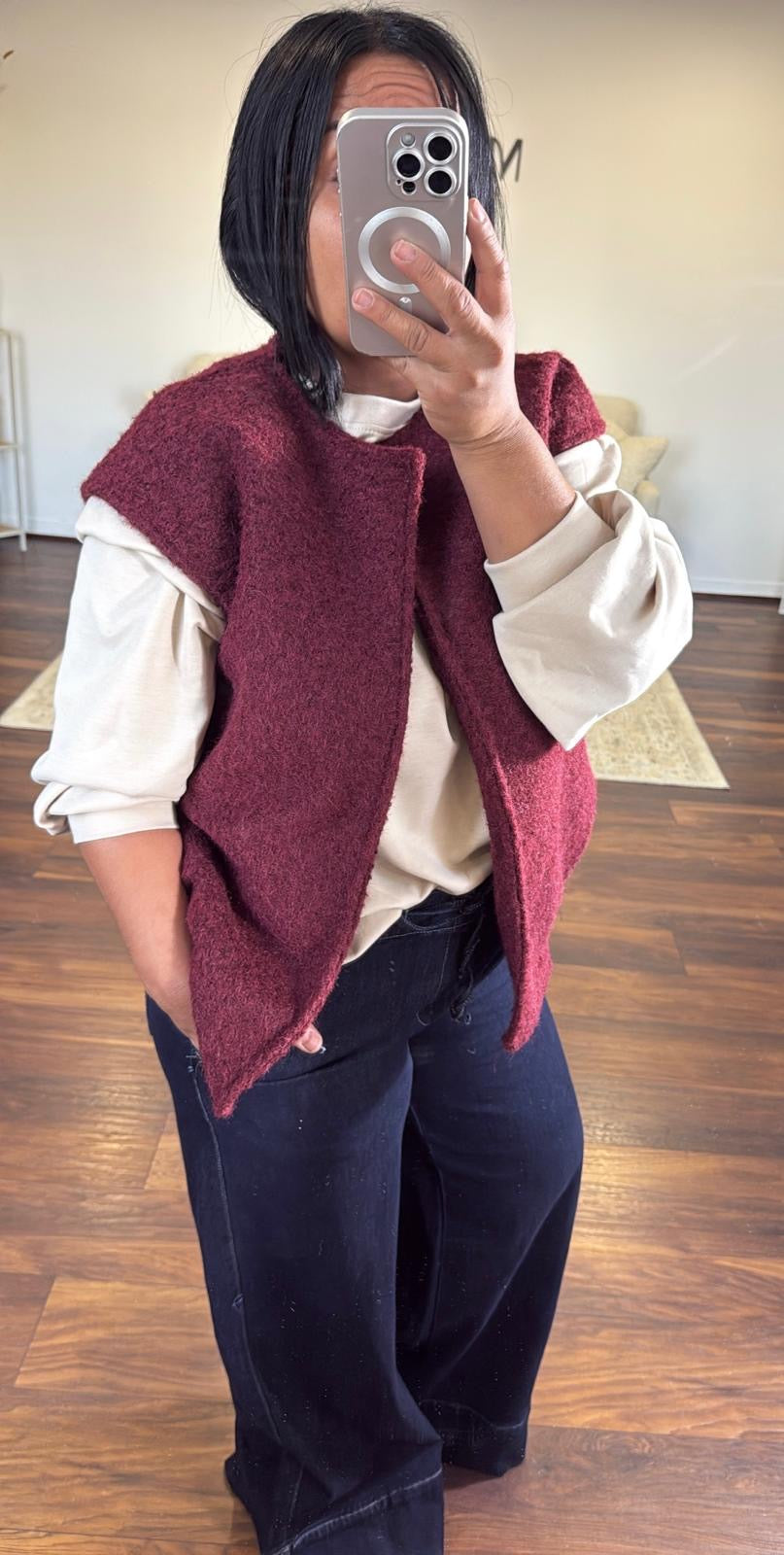 Gilet sans manche effet laine