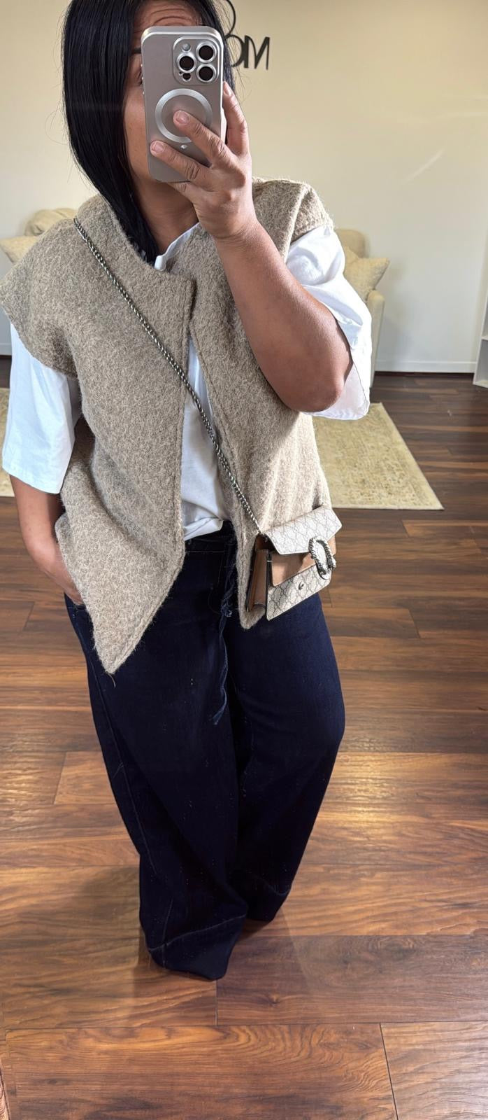 Gilet sans manche effet laine