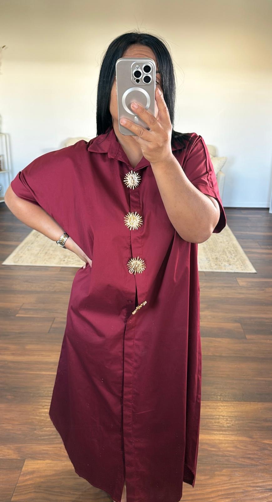 Robe à boutons soleil