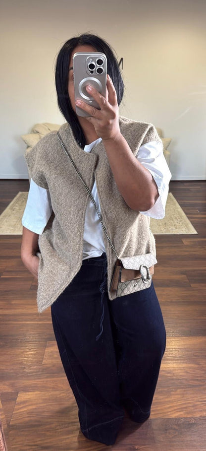 Gilet sans manche effet laine