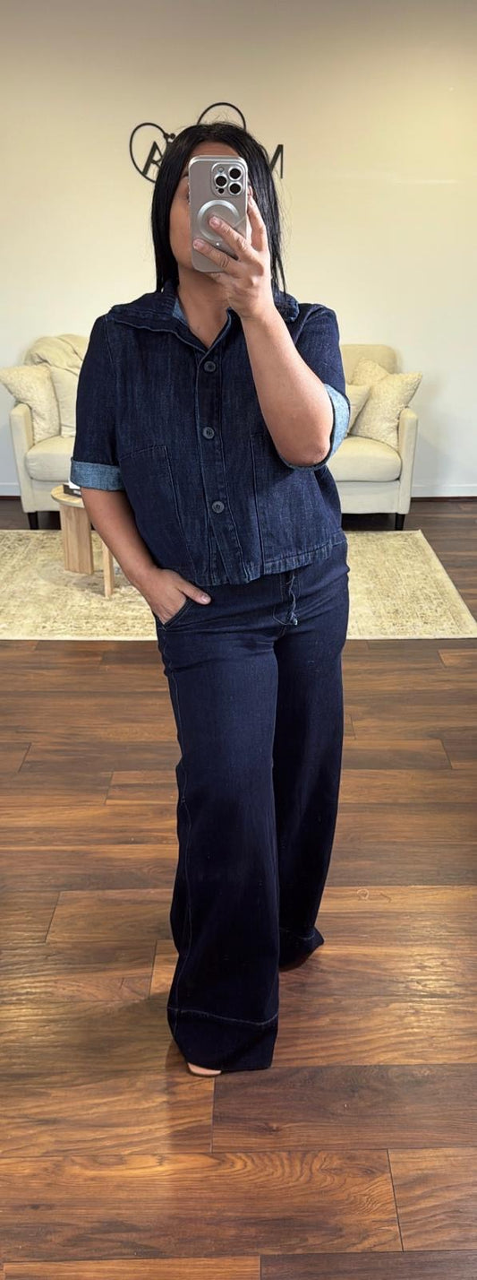 Veste courte jeans brut