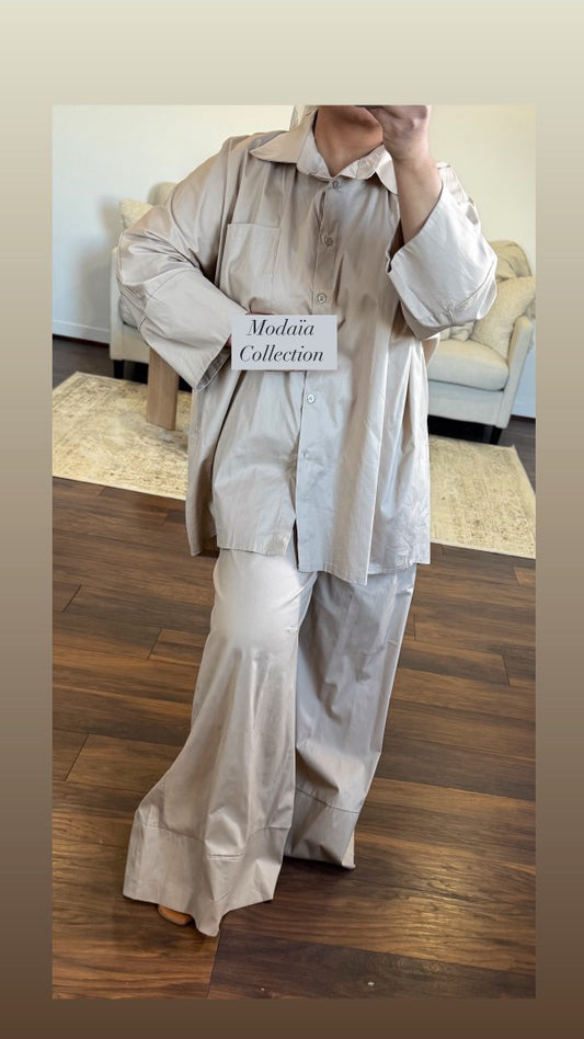 Ensemble pantalon en popeline
