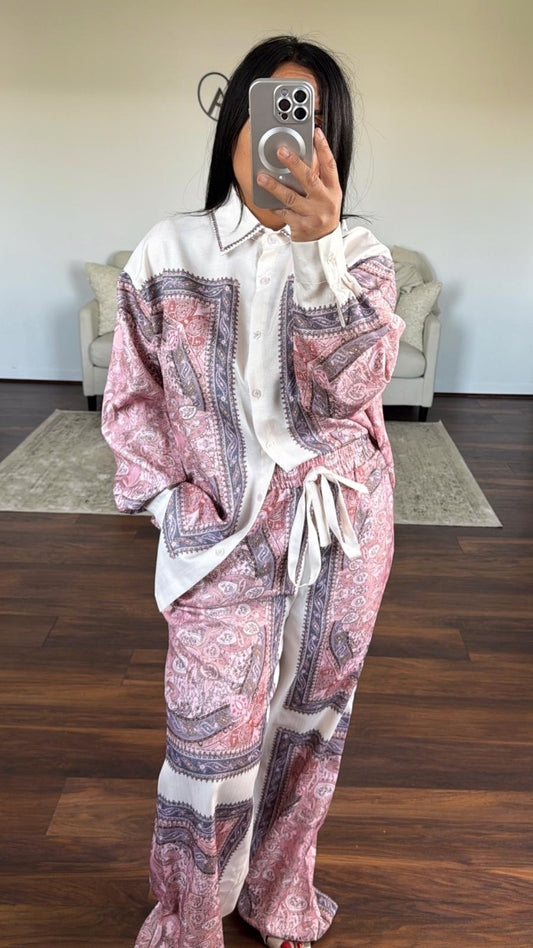 Chemise fluide à motifs
