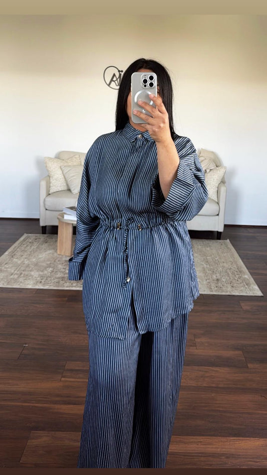 Ensemble 2 pièces à cordons 100% tencel