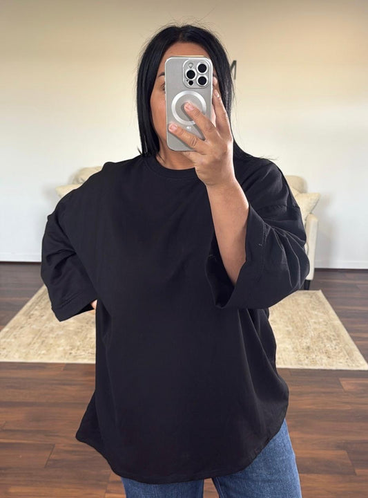 T-shirt oversize manches 3/4 +