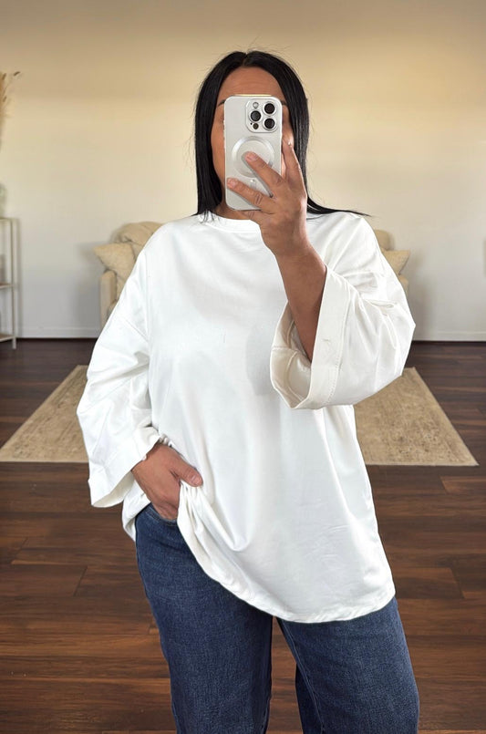 T-shirt oversize manches 3/4 +