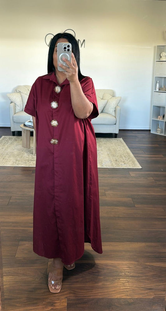 Robe à boutons soleil