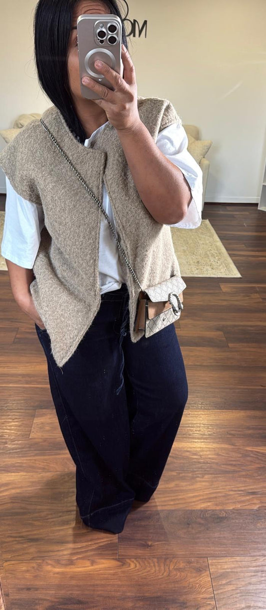 Gilet sans manche effet laine