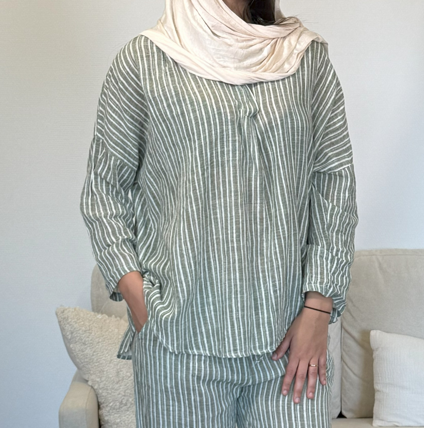 Haut rayé 100% coton