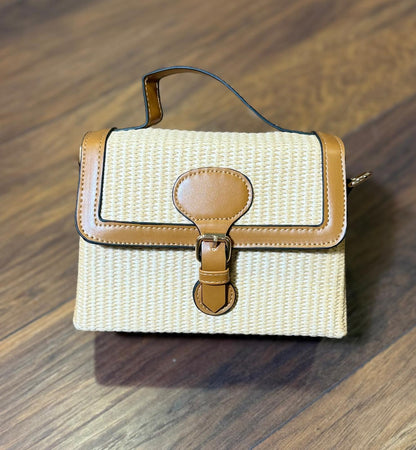 Sac à bandoulière carré tissé