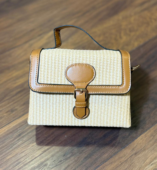 Sac à bandoulière carré tissé