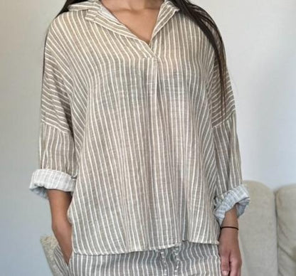 Haut rayé 100% coton
