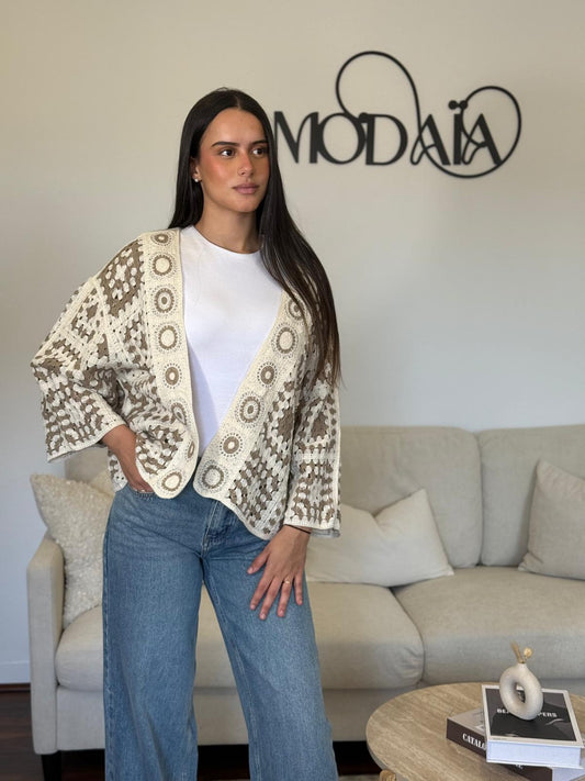 Gilet crochets à motifs