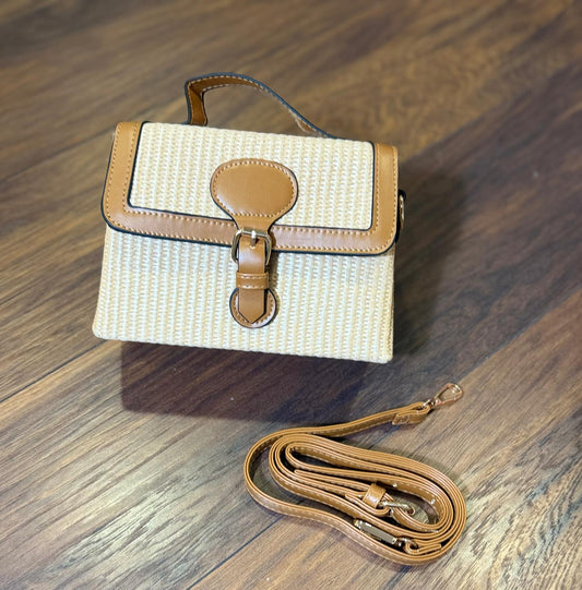 Sac à bandoulière carré tissé