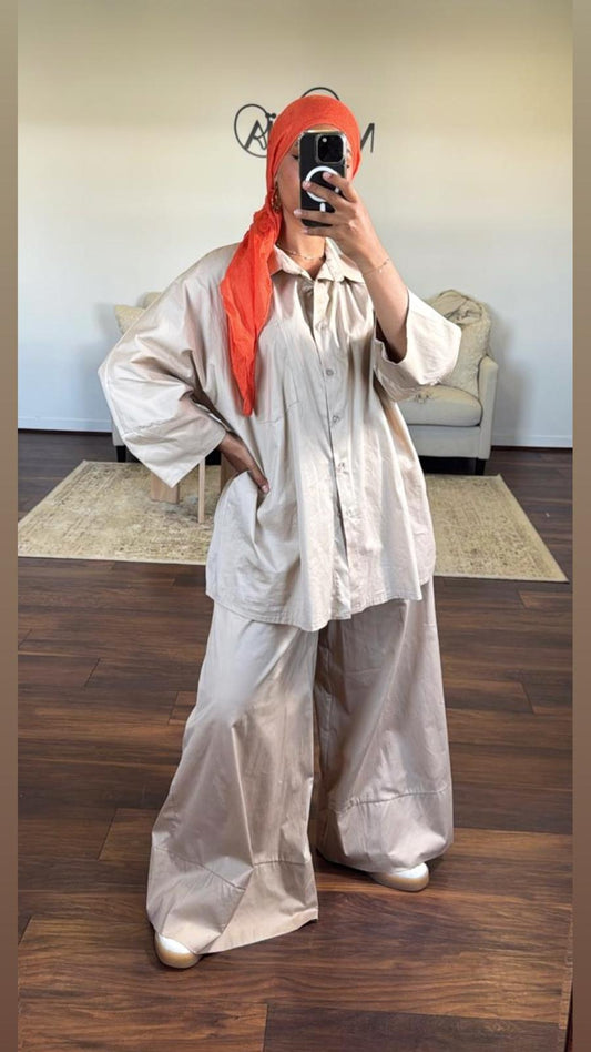Ensemble pantalon en popeline